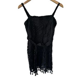 Boohoo NWT Women's Poppy Tassel Trim Crochet Lace Bodycon Mini Dress Petite 6